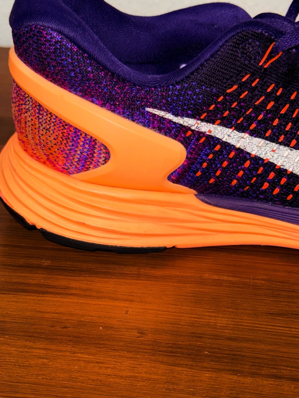 Nike Purple & Orange Lunarglide 7 Running Shoes - Picture 15 of 16